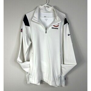 NFL Chicago Bears Nike Coaches Sideline L/S White 1/4 Zip Jacket Golf Men's Sz L